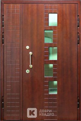 Входная дверь в дом со стеклом двухстворчатая СТМ-008