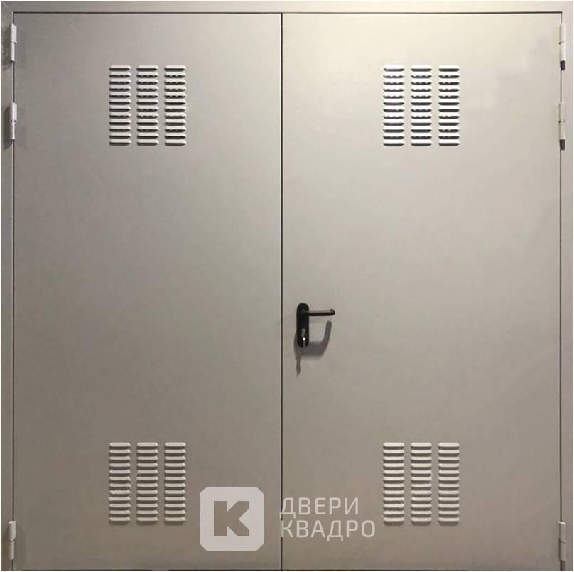 Стальная противопожарная дверь с решеткой двупольная ППМ-012 Стальная противопожарная дверь с решеткой двупольная ППМ-012