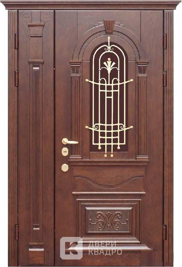 Металлическая двухстворчатая дверь с ковкой ДВ-012 Металлическая двухстворчатая дверь с ковкой ДВ-012